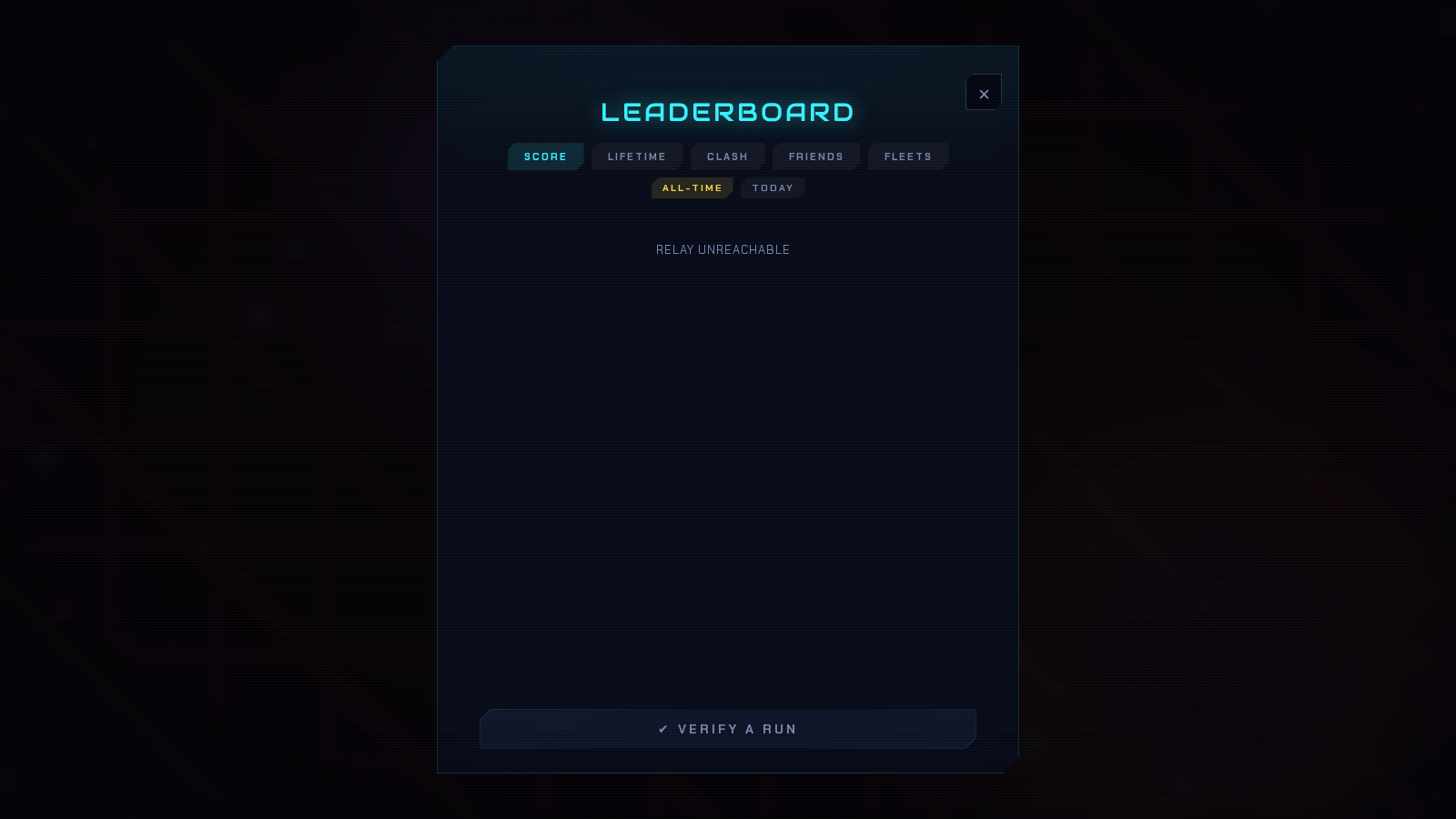 Voidbloom leaderboard screen with tabs for Score, Lifetime, Clash, Friends and Fleets.